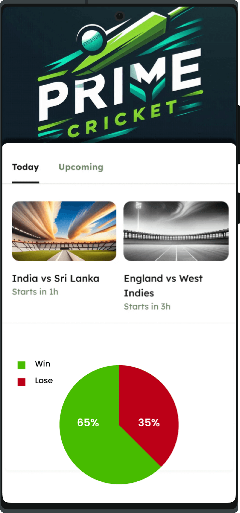 PrimeCricket App Screenshot 1